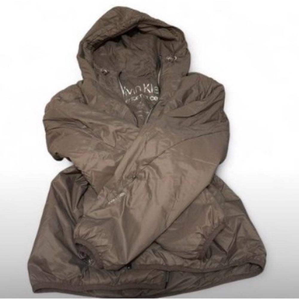 Ivory Calvin Klein Puffer Jacket with Hood